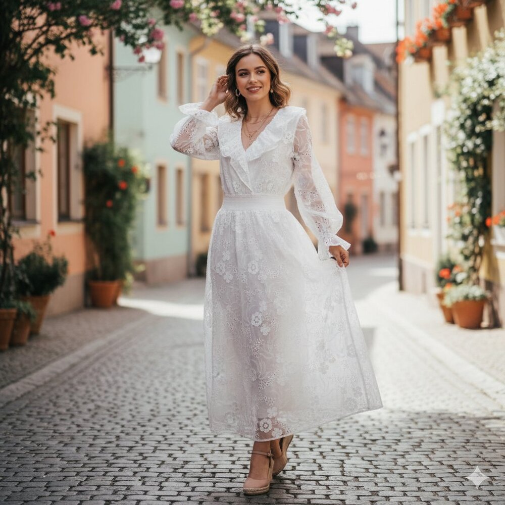 NWT Elliatt Delphi Embroidered Lace Midi Dress